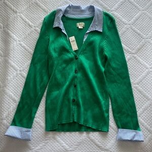 Anthropologie Maeve Layered Ribbed Cardigan Sweater